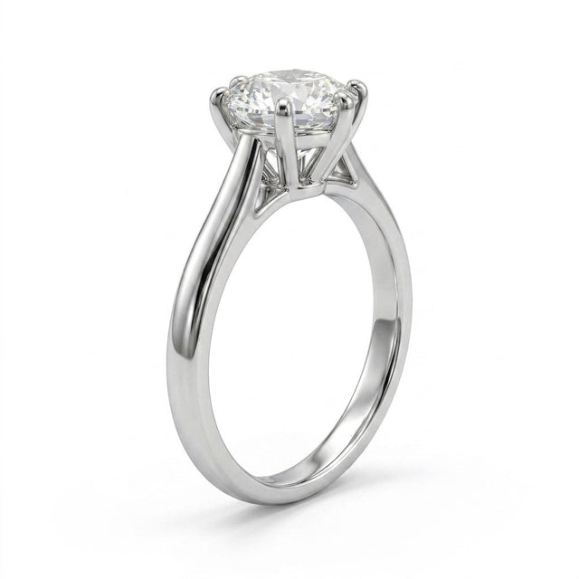 Solitaire Round Engagement Ring (2.09 ct.) in Platinum