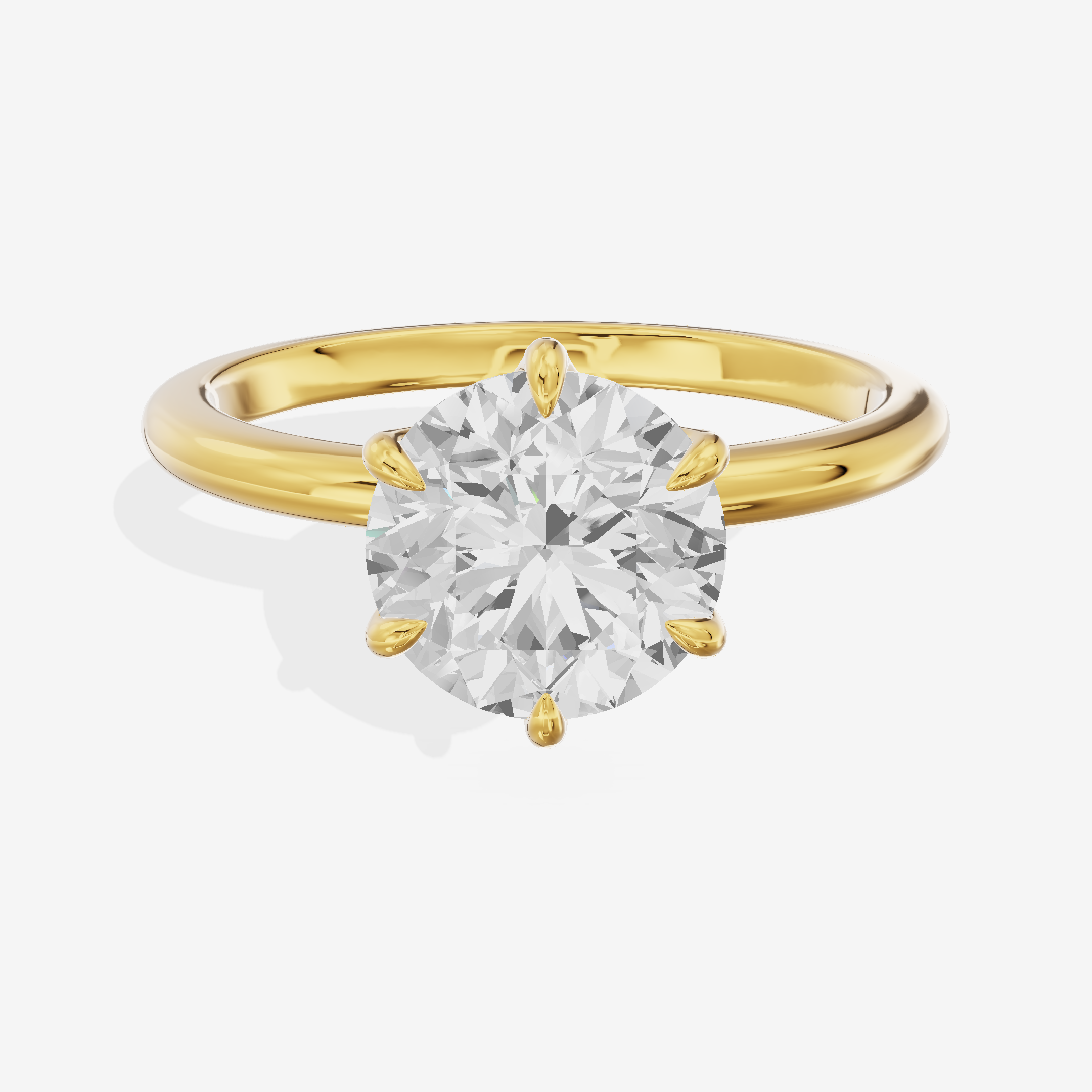 Solea Hidden Halo Round Engagement Ring (1/15 ct. tw.) in 14K Yellow Gold