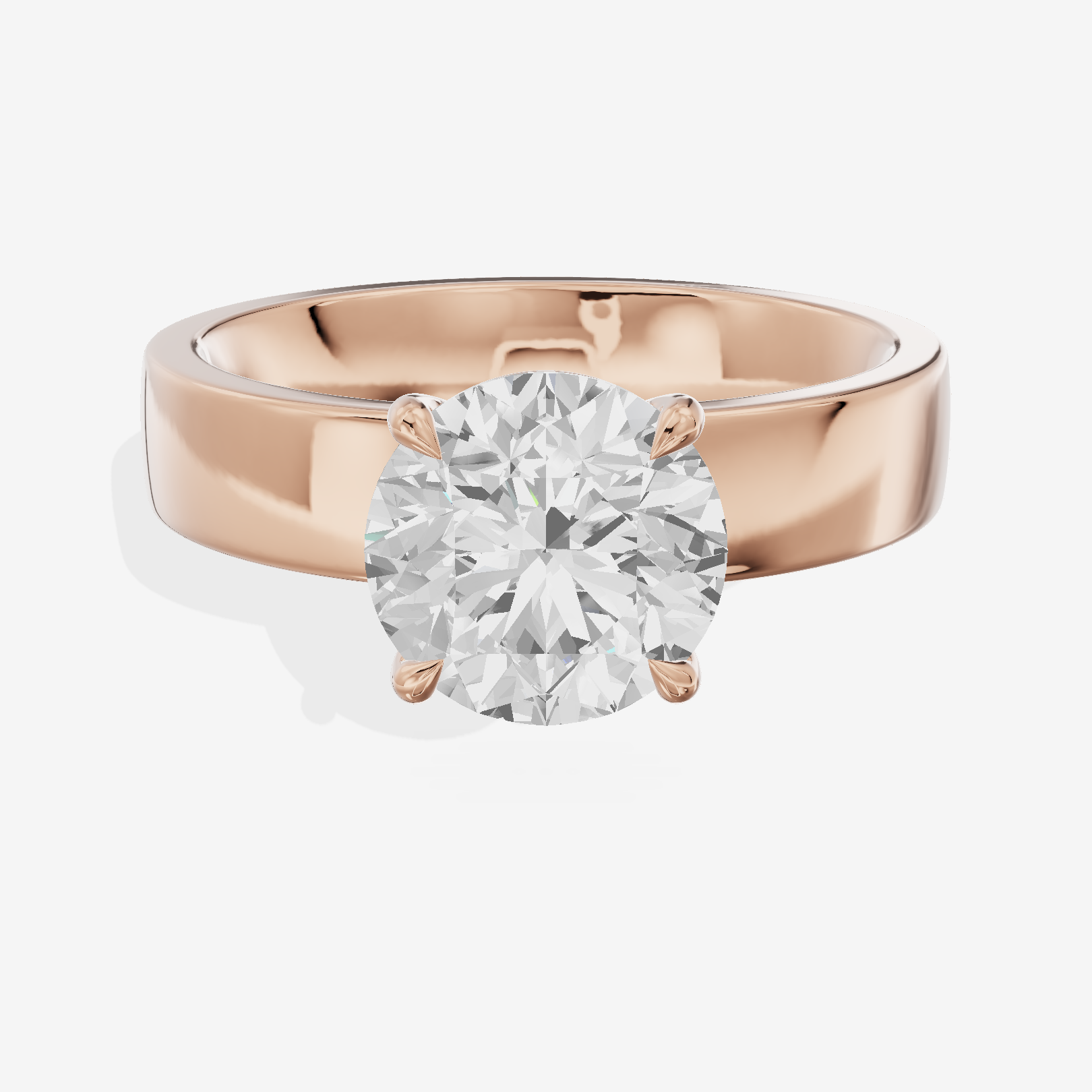 Hallowed Coeurine 4mm Round Solitaire Engagement Ring in 18K Rose Gold