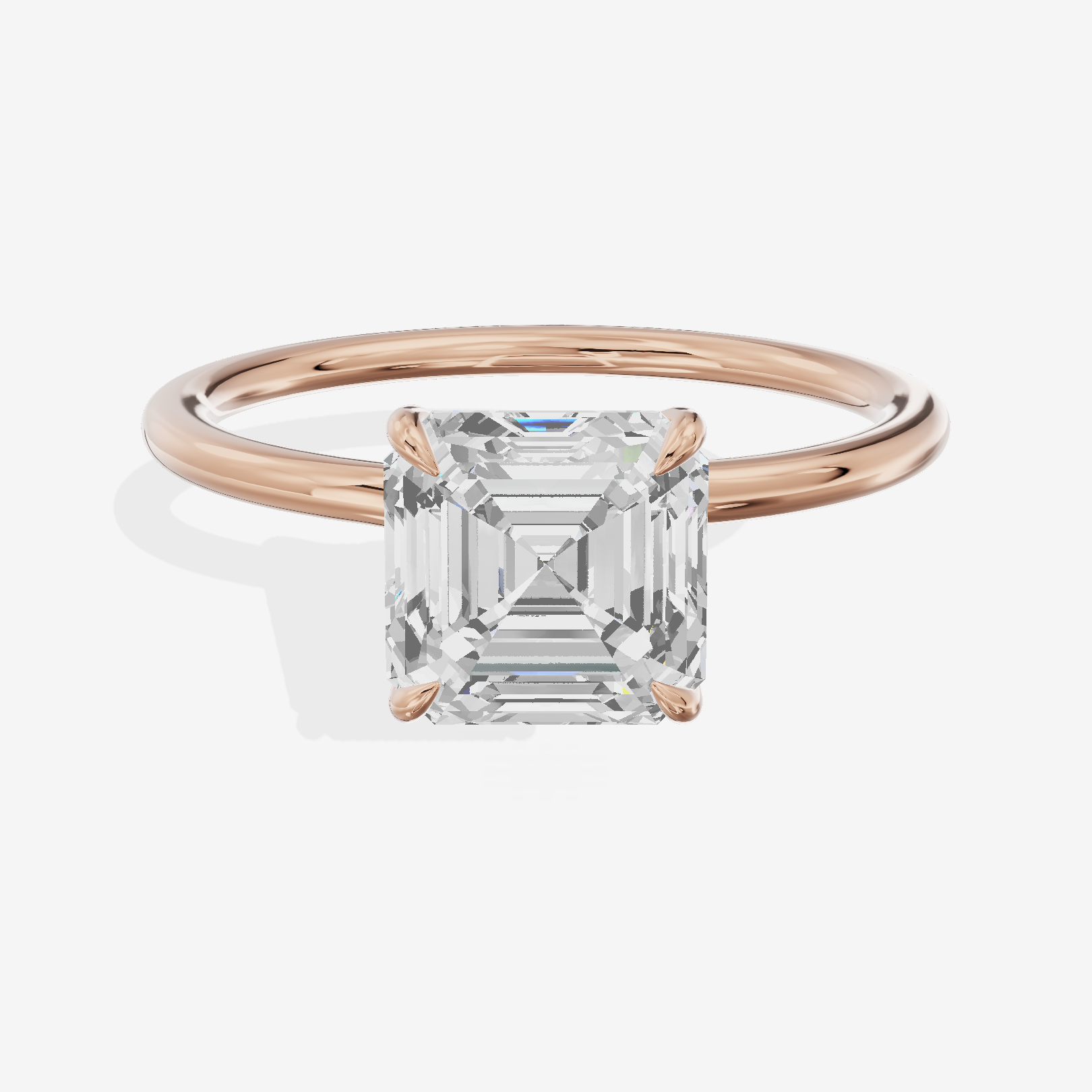 Classic Mayrelle 1.8mm Asscher Solitaire Engagement Ring in 14K Rose Gold