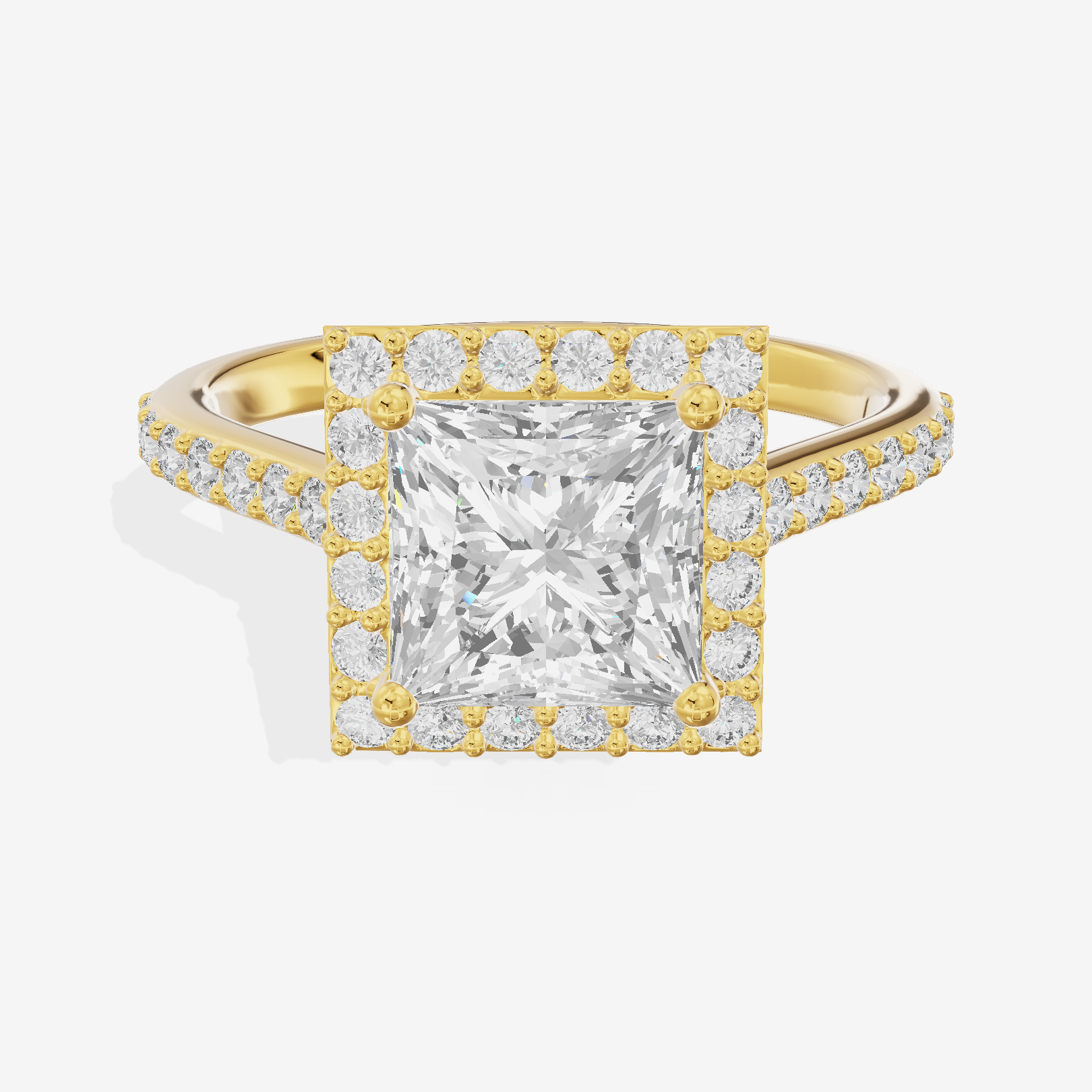 Lateria Halo Princess Engagement Ring (1/3 ct. tw.) in 18K Yellow Gold