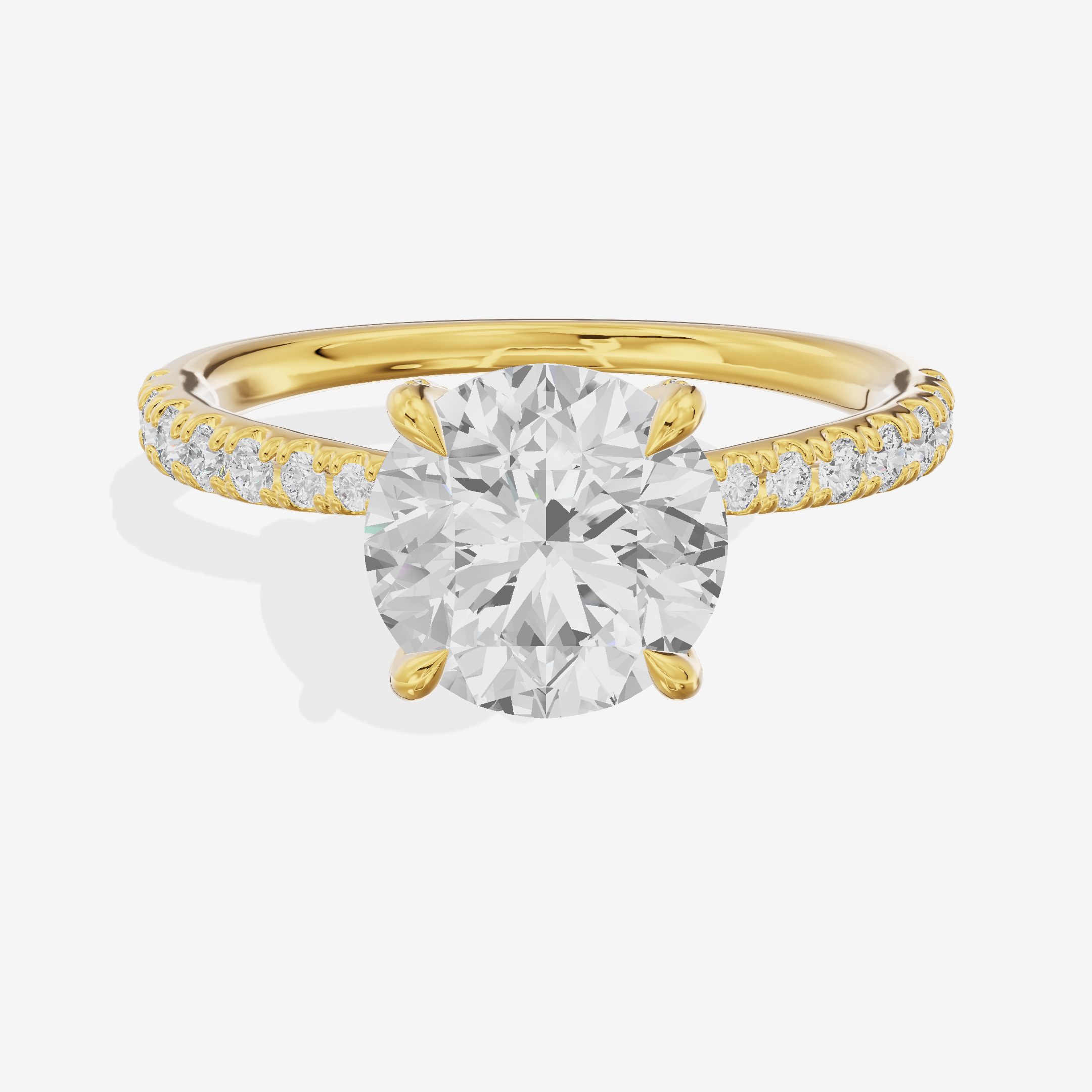 Whispered Lumera Round Engagement Ring with Side Stones (1/3 ct. tw.) in 18K Yellow Gold