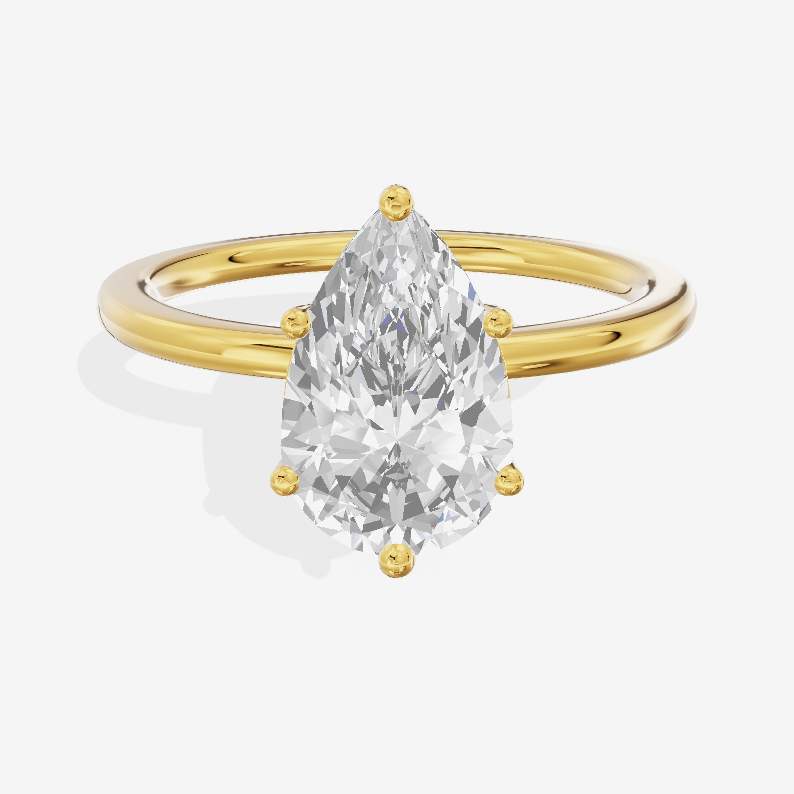 Whispered Selenia 1.5mm Pear Solitaire Engagement Ring in 14K Yellow Gold