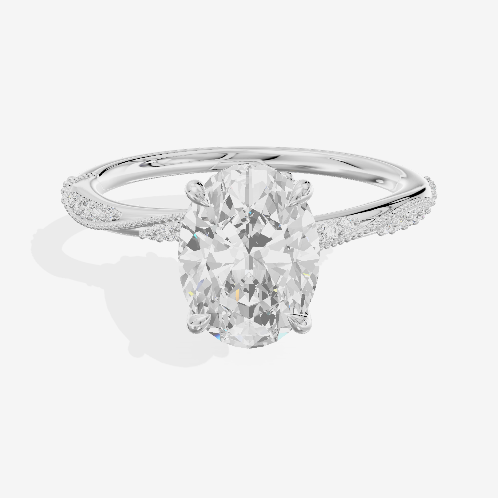 Vintage Halcyon Oval Engagement Ring with Side Stones (1/8 ct. tw.) in Platinum