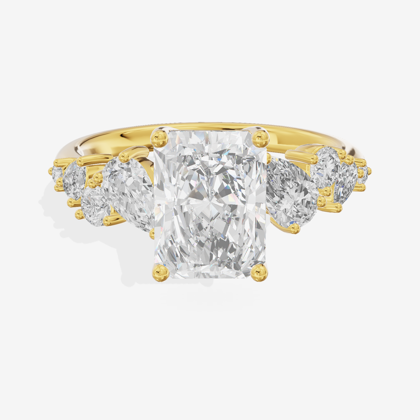 Selenia Cathedral 1.5mm Radiant Solitaire Engagement Ring in 18K Yellow Gold