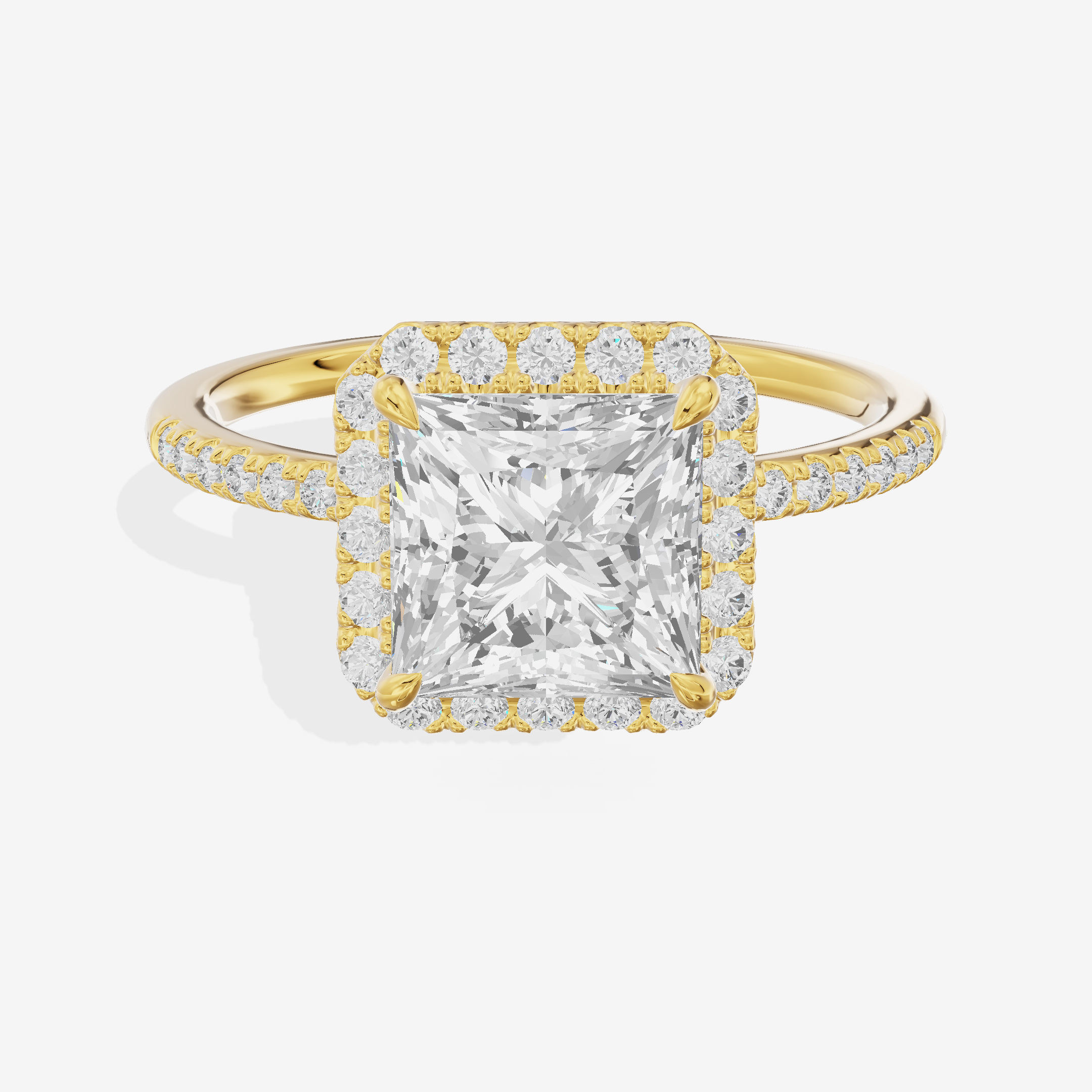 Luxe Linger Princess Halo Engagement Ring (1/2 ct. tw.) in 14K Yellow Gold