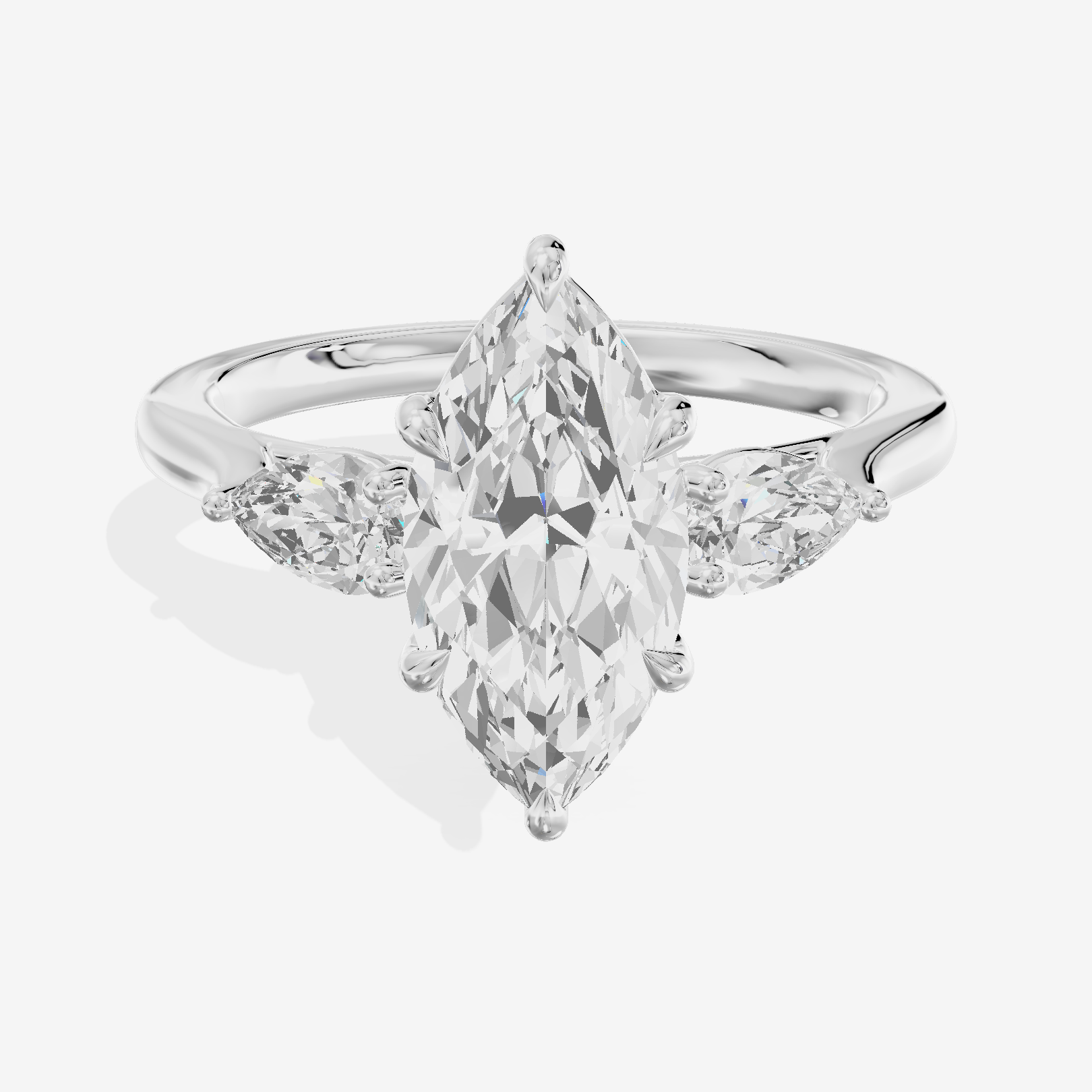 Classic Eversince Marquise Engagement Ring with Side Stones (2/5 ct. tw.) in Platinum
