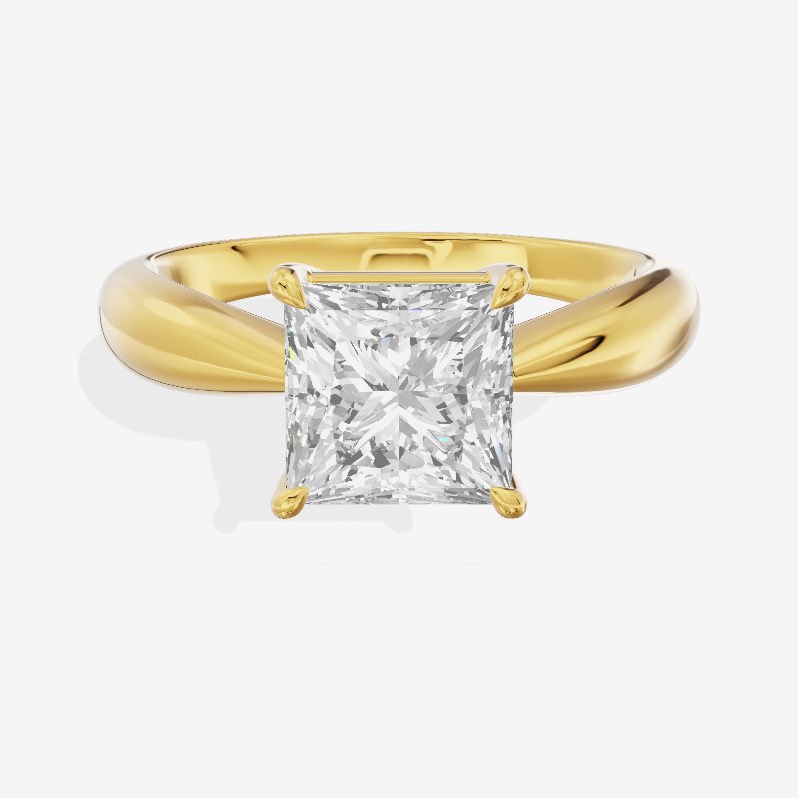 Aimora Trellis 2mm Princess Solitaire Engagement Ring in 18K Yellow Gold