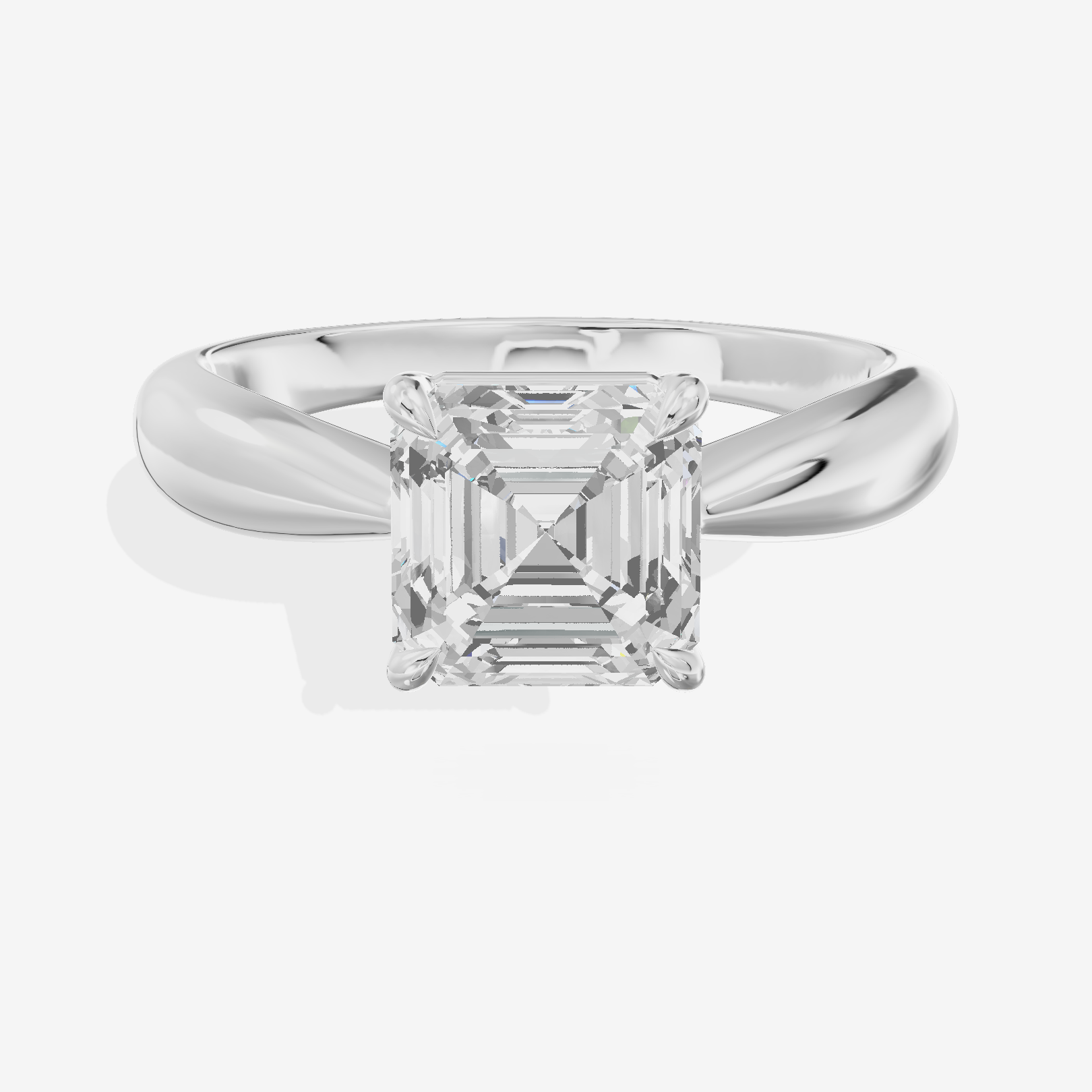 Aimora Trellis 2mm Asscher Solitaire Engagement Ring in Platinum