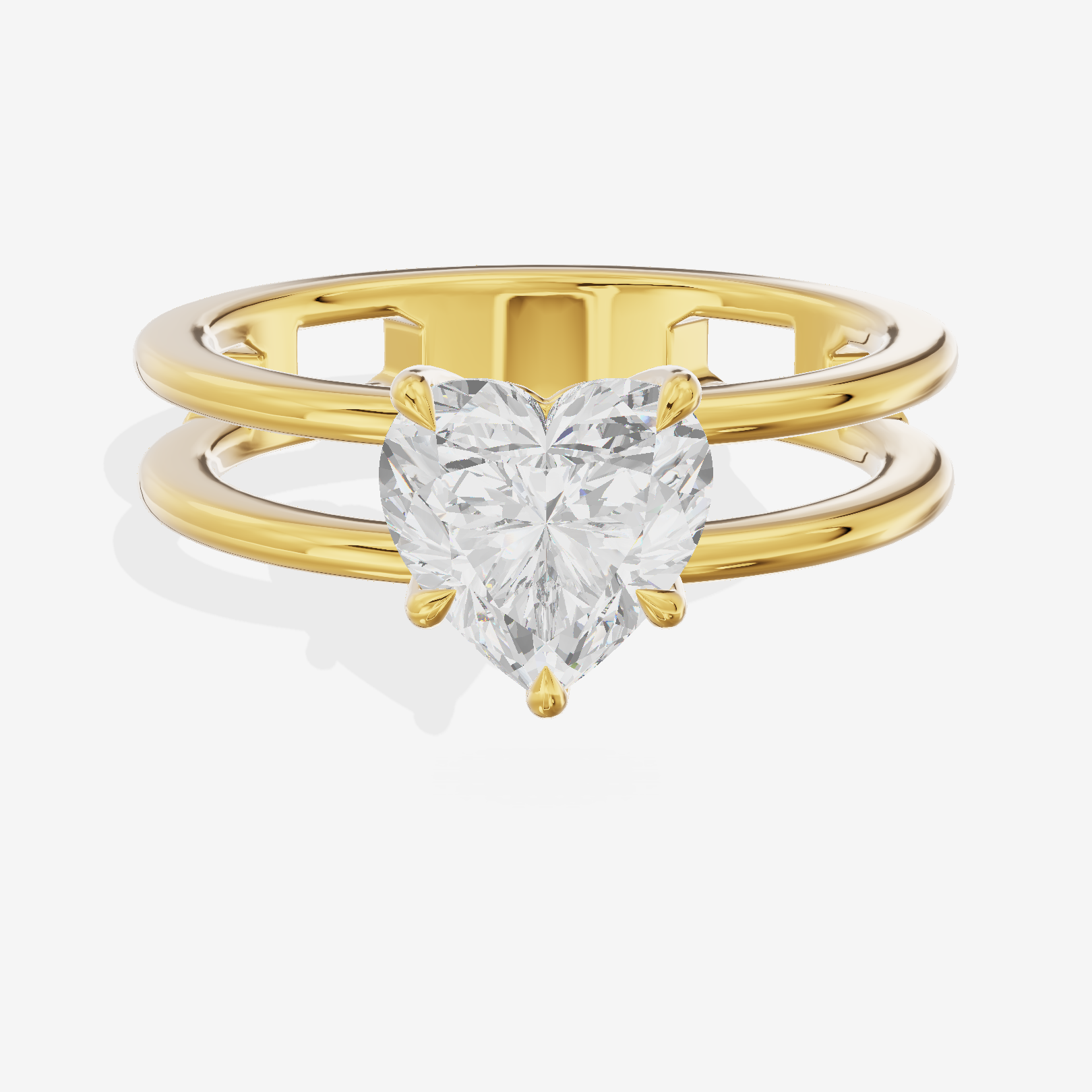 Sealed Promezza 4.3mm Heart Solitaire Engagement Ring in 14K Yellow Gold