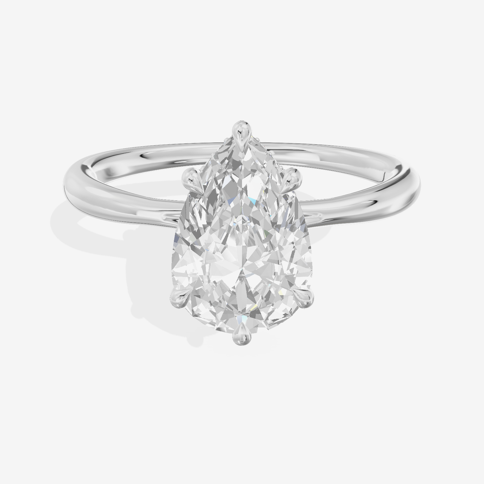 One of One Hidden Halo Pear Engagement Ring (1/2 ct. tw.) in 18K White Gold