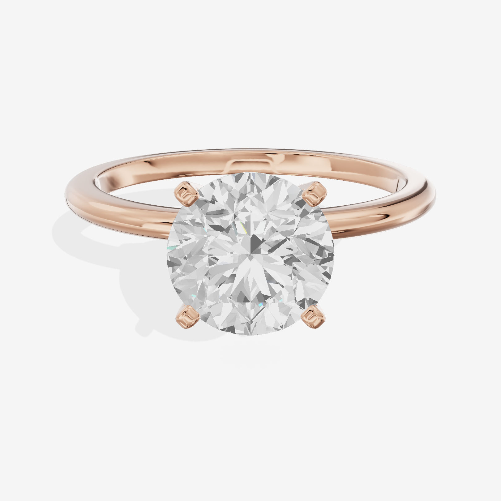 Coeurine 1.5mm Round Comfort Fit Engagement Ring in 14K Rose Gold