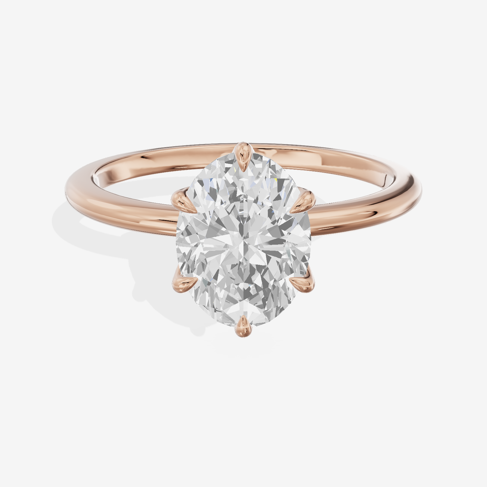 Petite Coeurine 1.5mm Oval Six-Prong Engagement Ring in 18K Rose Gold