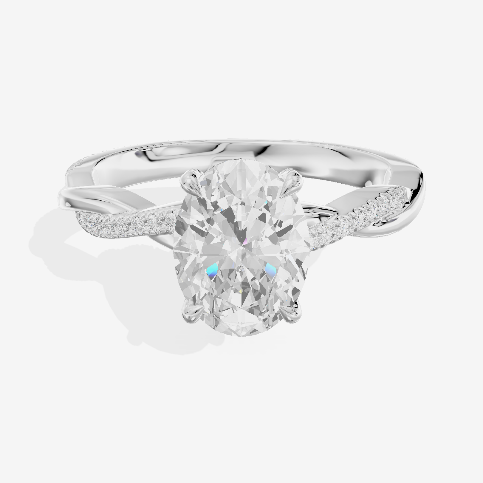 Petite Adorae Oval Hidden Halo Engagement Ring (1/5 ct. tw.) in Platinum
