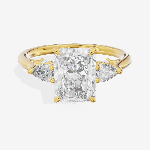 Classic Vowsae Three Stone Radiant Engagement Ring (3/5 ct. tw.) in 14K Yellow Gold
