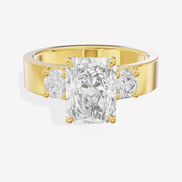Royal Vowsae Three Stone Radiant Engagement Ring (1/2 ct. tw.) in 14K Yellow Gold