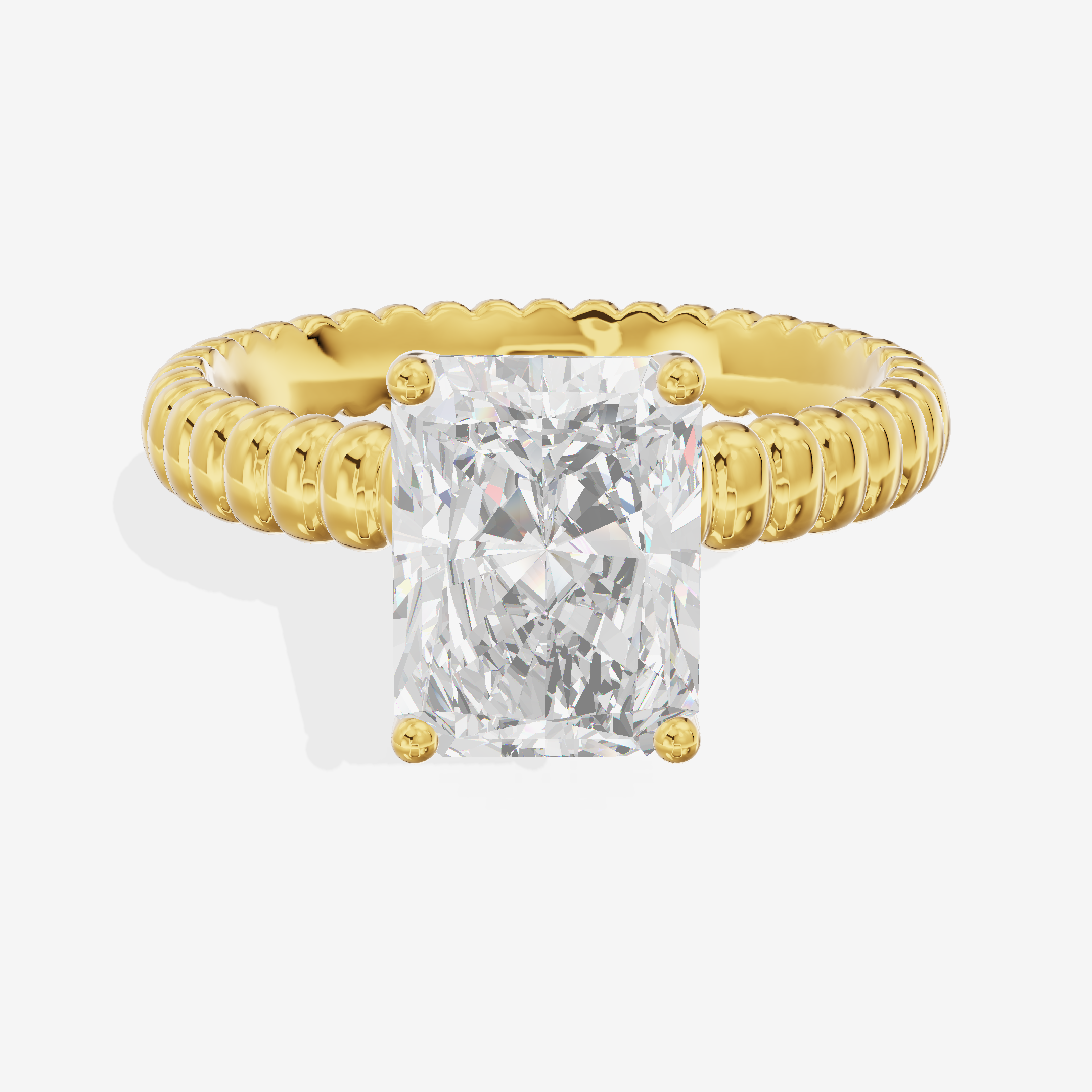Vintage Aimora 1.8mm Radiant Solitaire Engagement Ring in 18K Yellow Gold