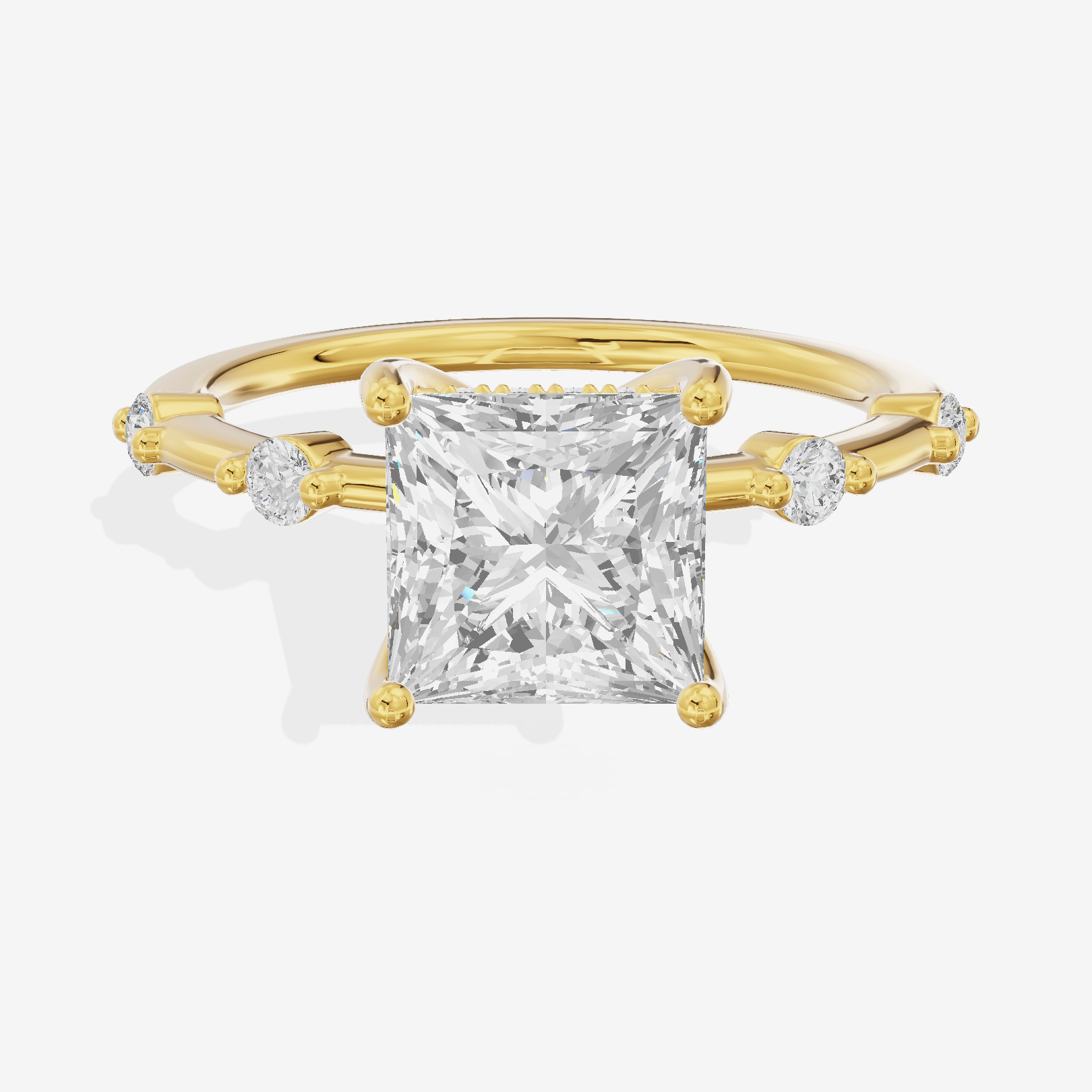 Mayrelle Hidden Halo Princess Engagement Ring (1/5 ct. tw.) in 14K Yellow Gold