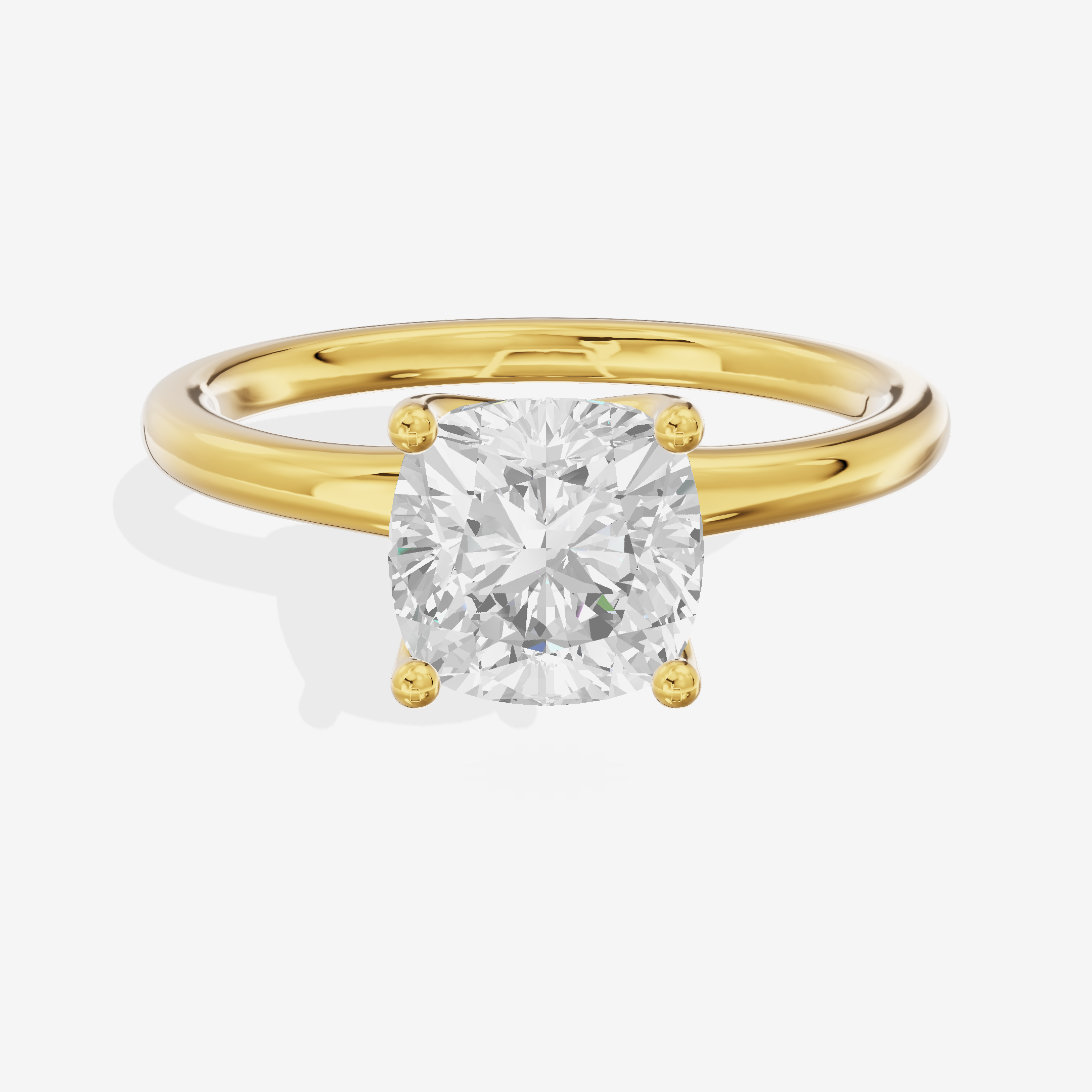 Linger 1.8mm Cushion Solitaire Engagement Ring in 14K Yellow Gold