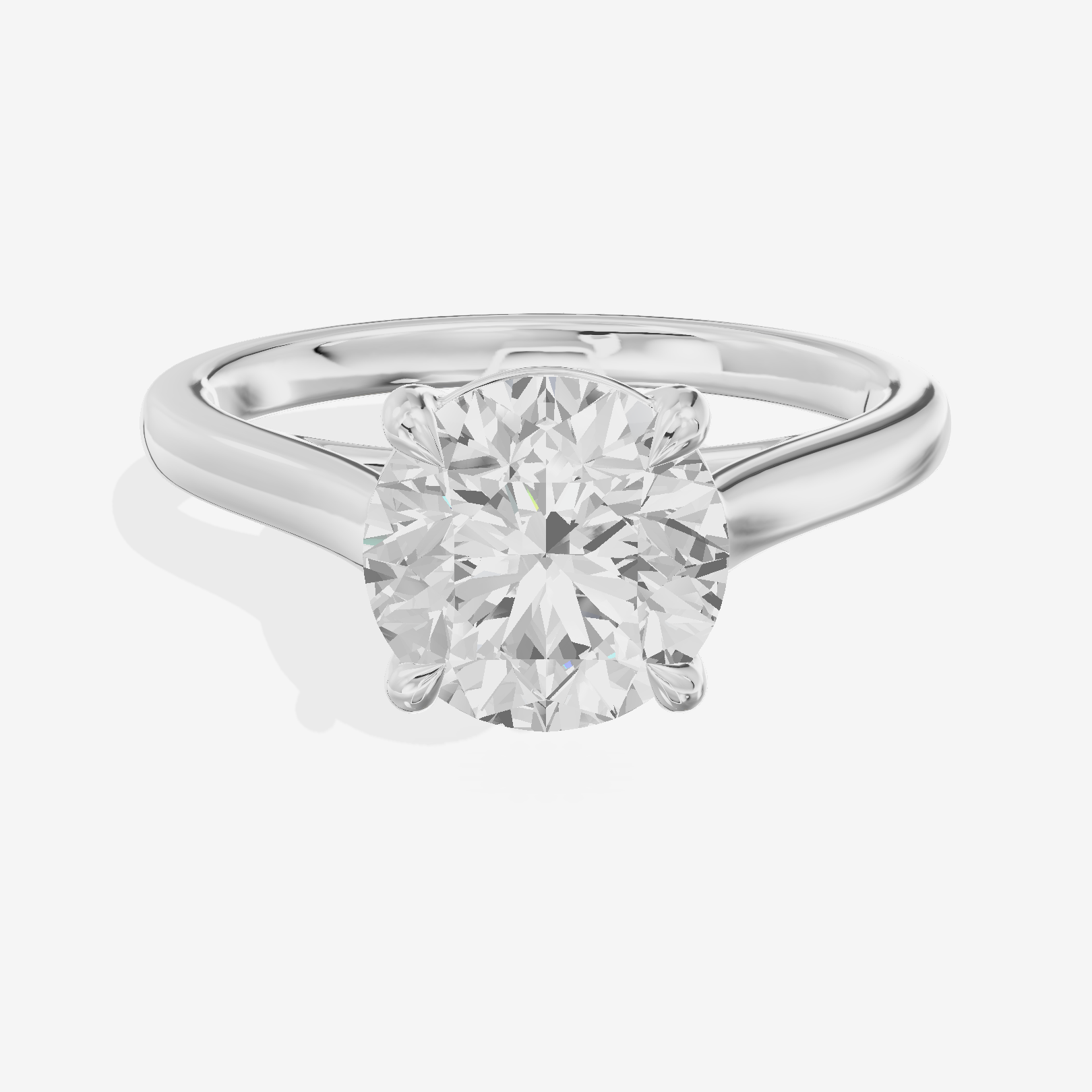 Whispered Coeurine 2mm Round Solitaire Engagement Ring in Platinum