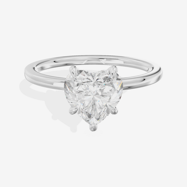 Sincere Halo Heart Engagement Ring (1/15 ct. tw.) in 14K White Gold