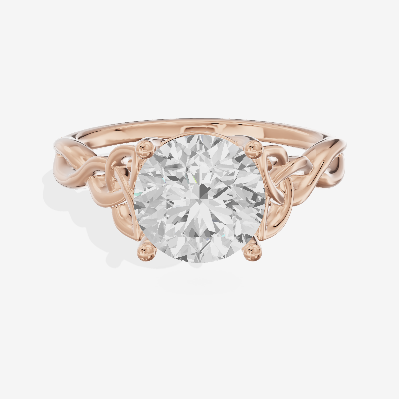 Modern Vowsae 2.5mm Round Solitaire Engagement Ring in 14K Rose Gold