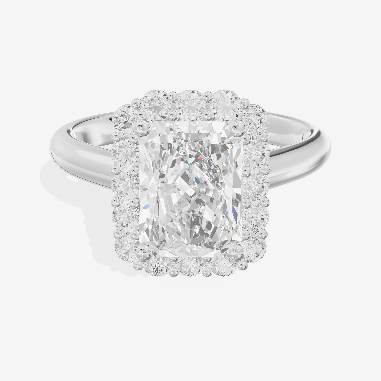 Liviana Radiant Halo Engagement Ring (2/5 ct. tw.) in 18K White Gold