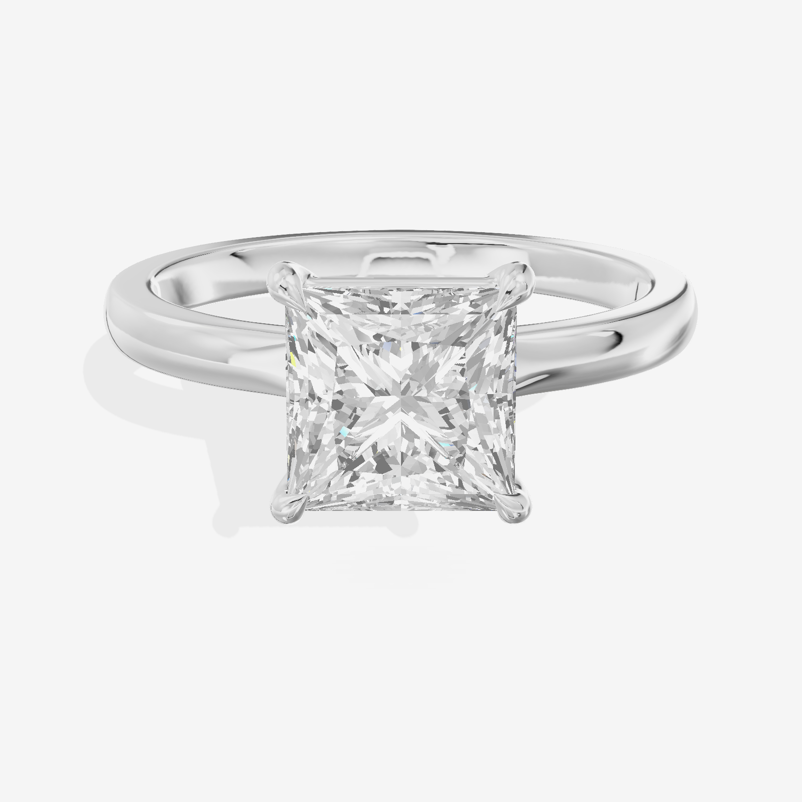 Lumina Ring 2mm Princess Solitaire Engagement Ring in 18K White Gold