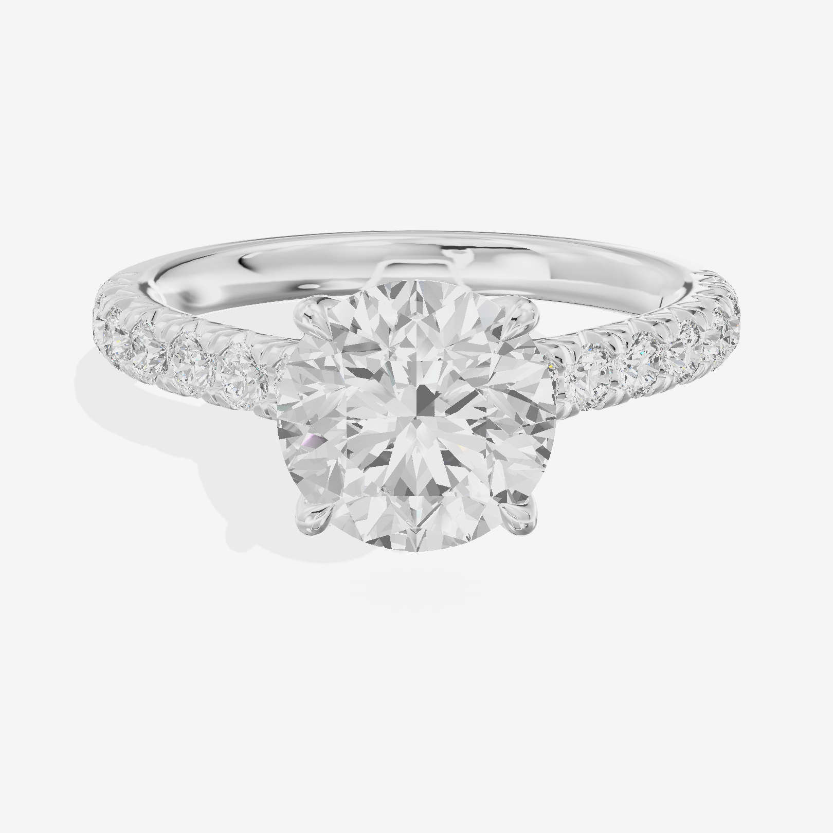 Whispered Sincere Round Engagement Ring with Side Stones (2/5 ct. tw.) in 18K White Gold