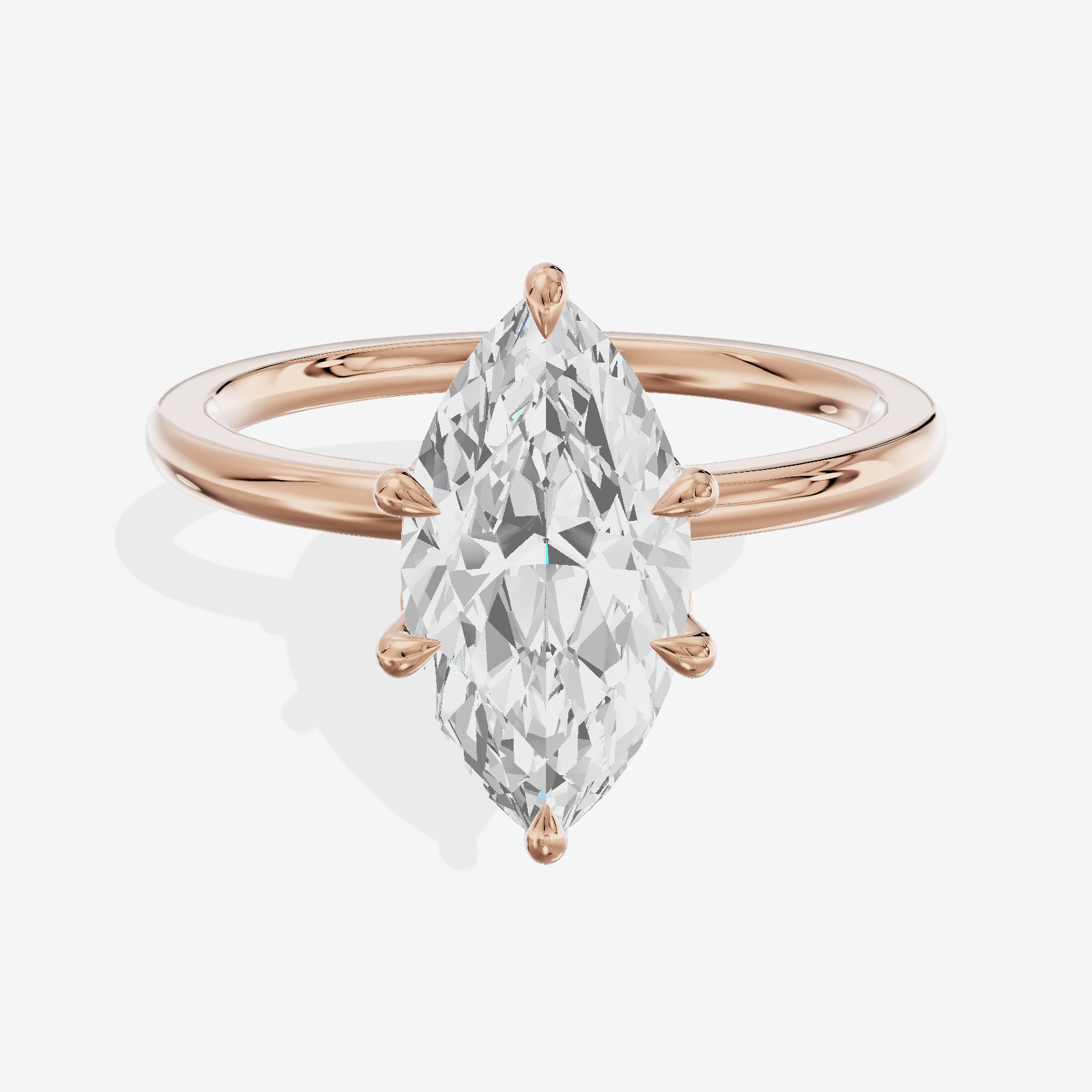 Janevra Marquise Engagement Ring with Side Stones (1/10 ct. tw.) in 14K Rose Gold