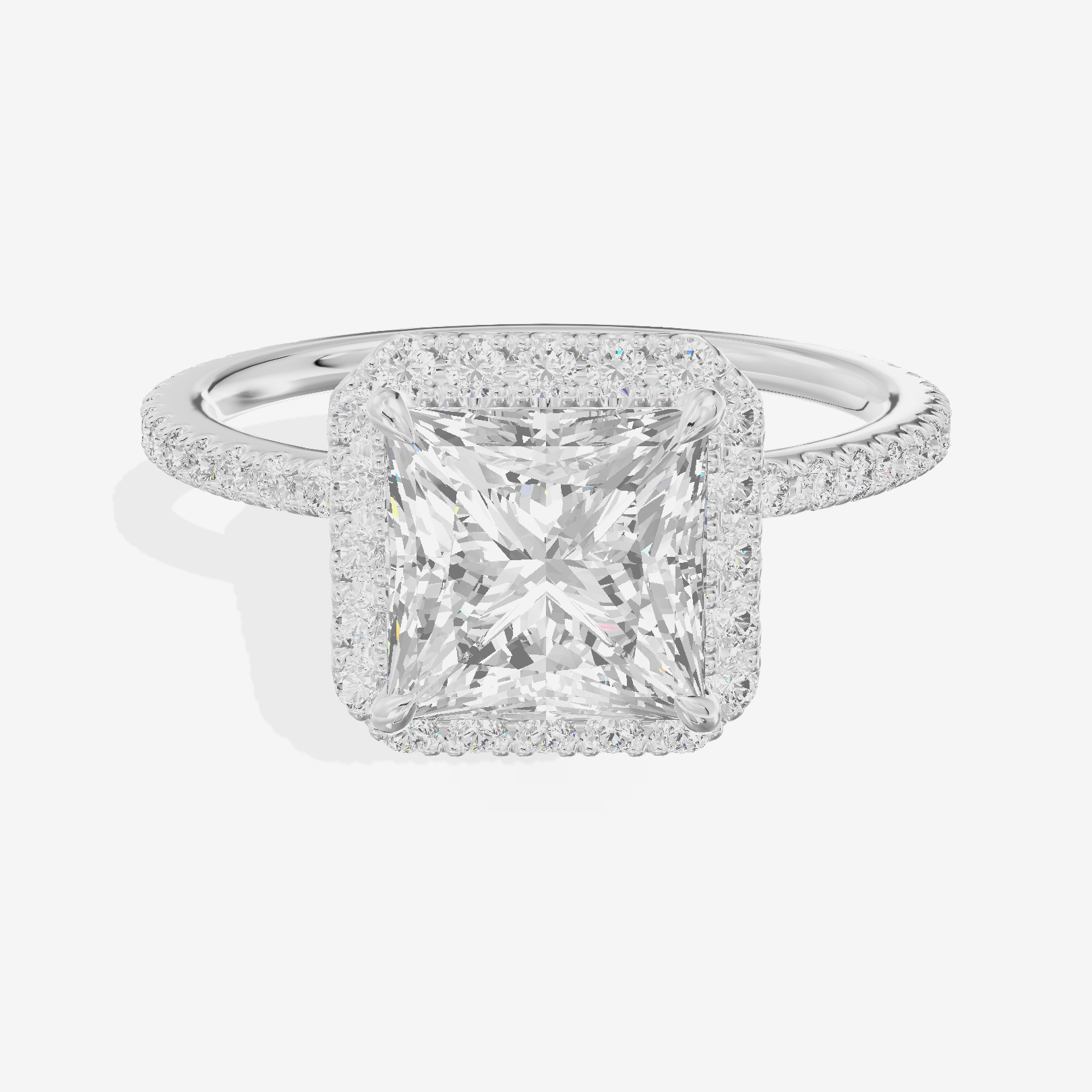 Selenia Princess Hidden Halo Engagement Ring (1/6 ct. tw.) in 14K White Gold