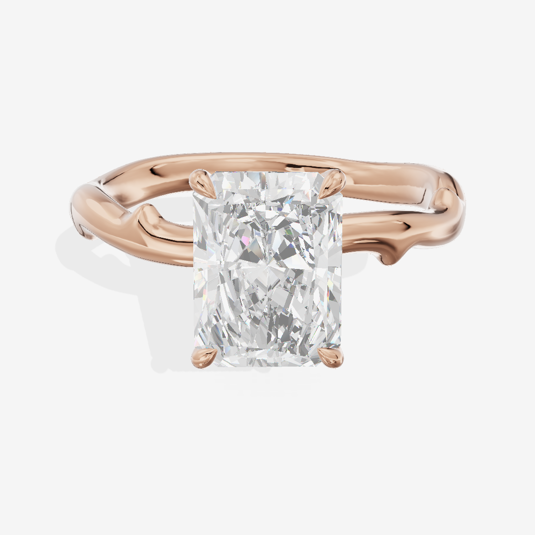 Grand Cherubine Radiant Engagement Ring with Side Stones (1/4 ct. tw.) in 18K Rose Gold