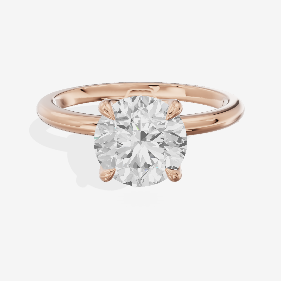 Vintage Aimora 1.8mm Round Solitaire Engagement Ring in 18K Rose Gold
