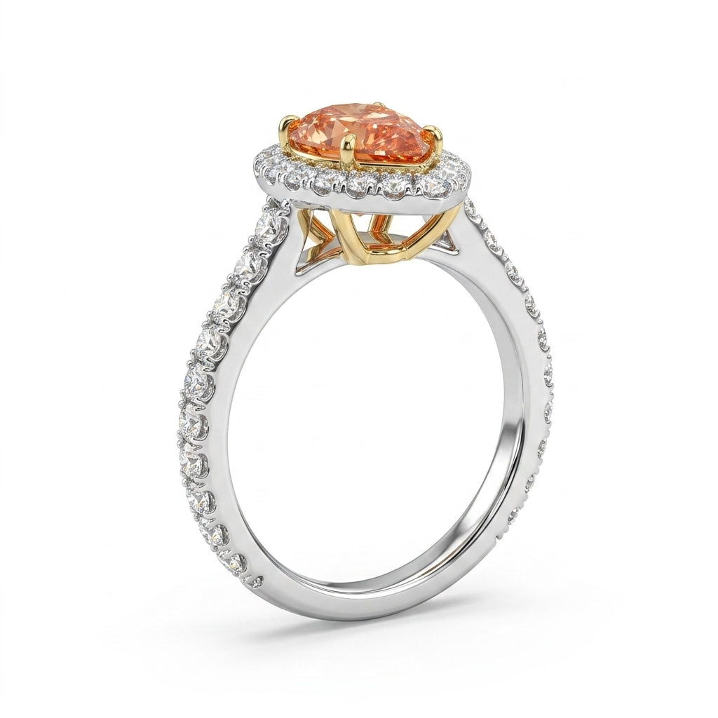 Halo Pavé Pear Engagement Ring (2.39 ct. tw.) in 18K White Gold