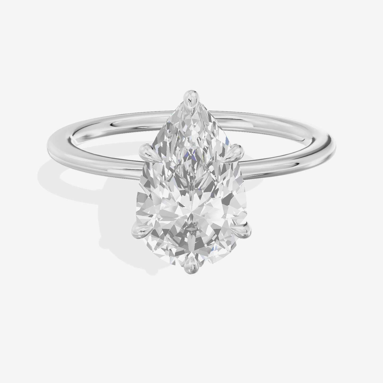 Adorae Halo Pear Engagement Ring (1/15 ct. tw.) in 14K White Gold