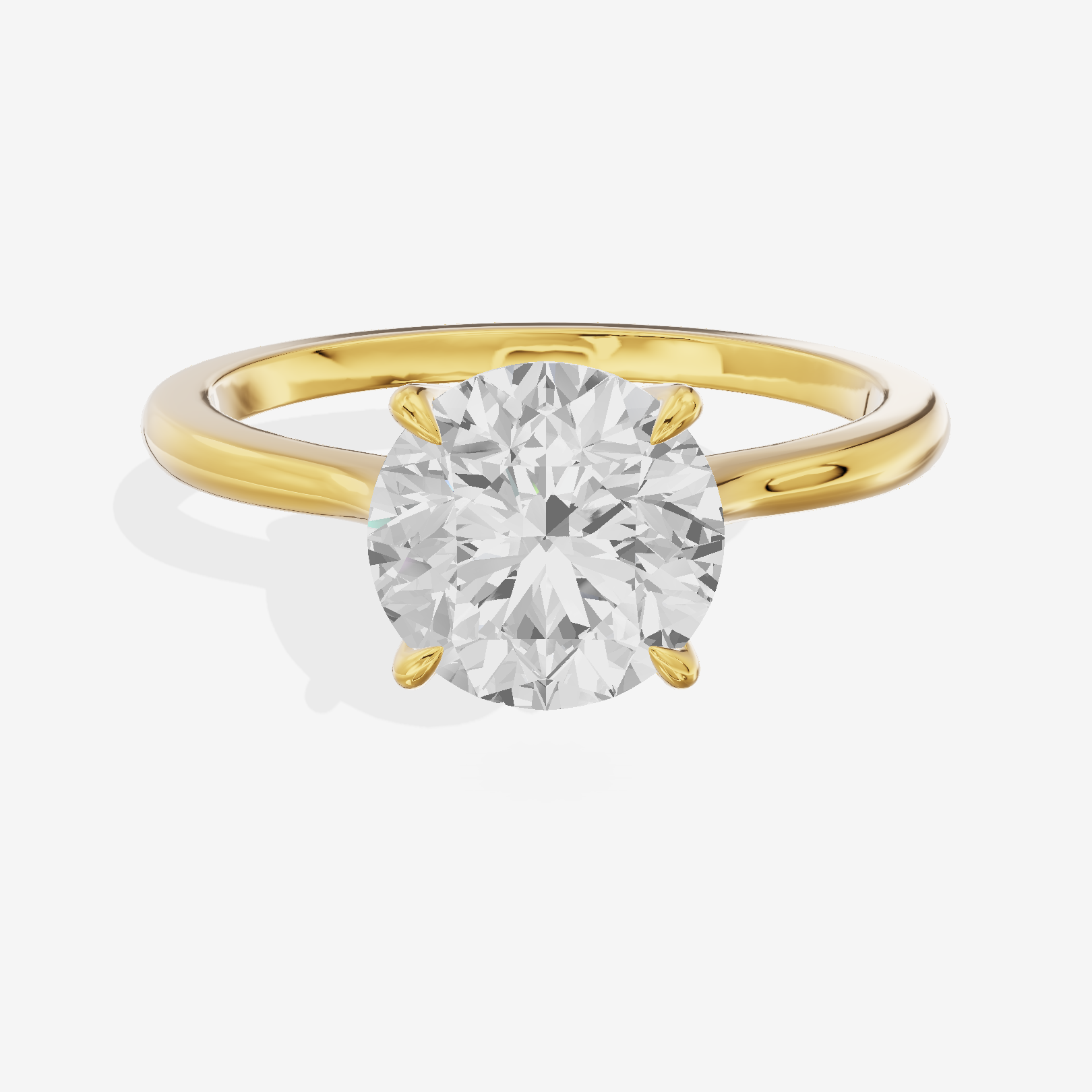 Crowned Halcyon 2.5mm Round Six-Prong Engagement Ring in 14K Yellow Gold