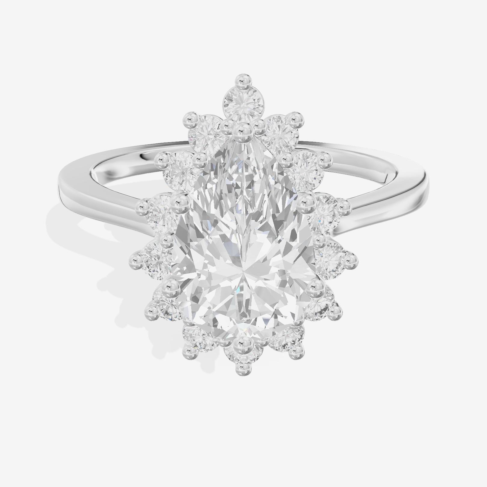 Liviana Halo Pear Engagement Ring (1/4 ct. tw.) in 18K White Gold
