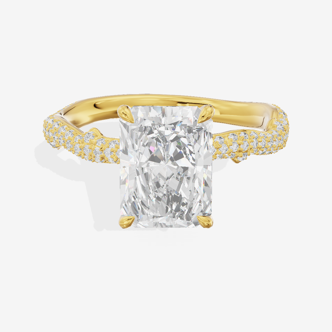 Twine Vine Vine Radiant Engagement Ring with Side Stones (3/5 ct. tw.) in 14K Yellow Gold