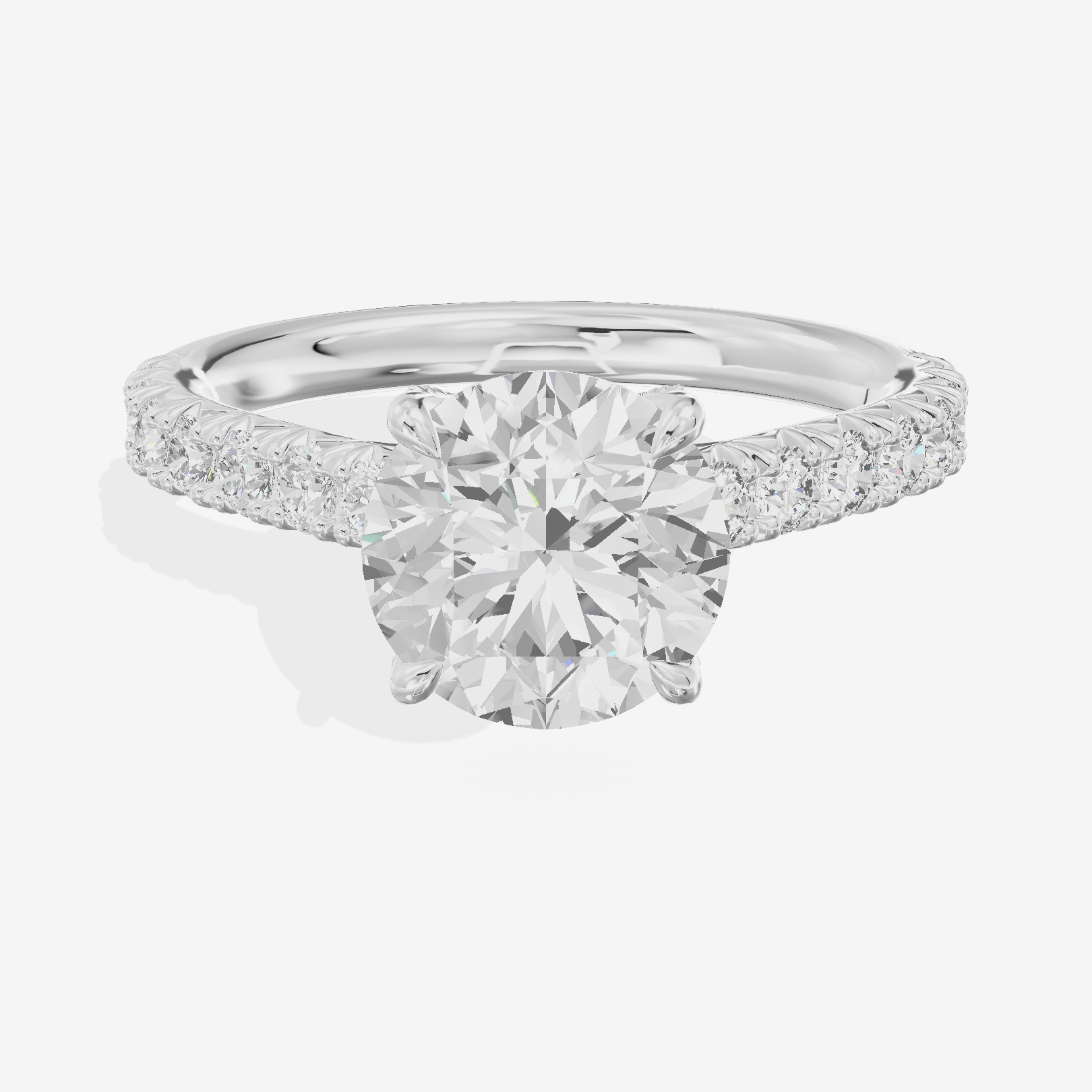 Clusta Hidden Halo Round Engagement Ring (1/2 ct. tw.) in 14K White Gold