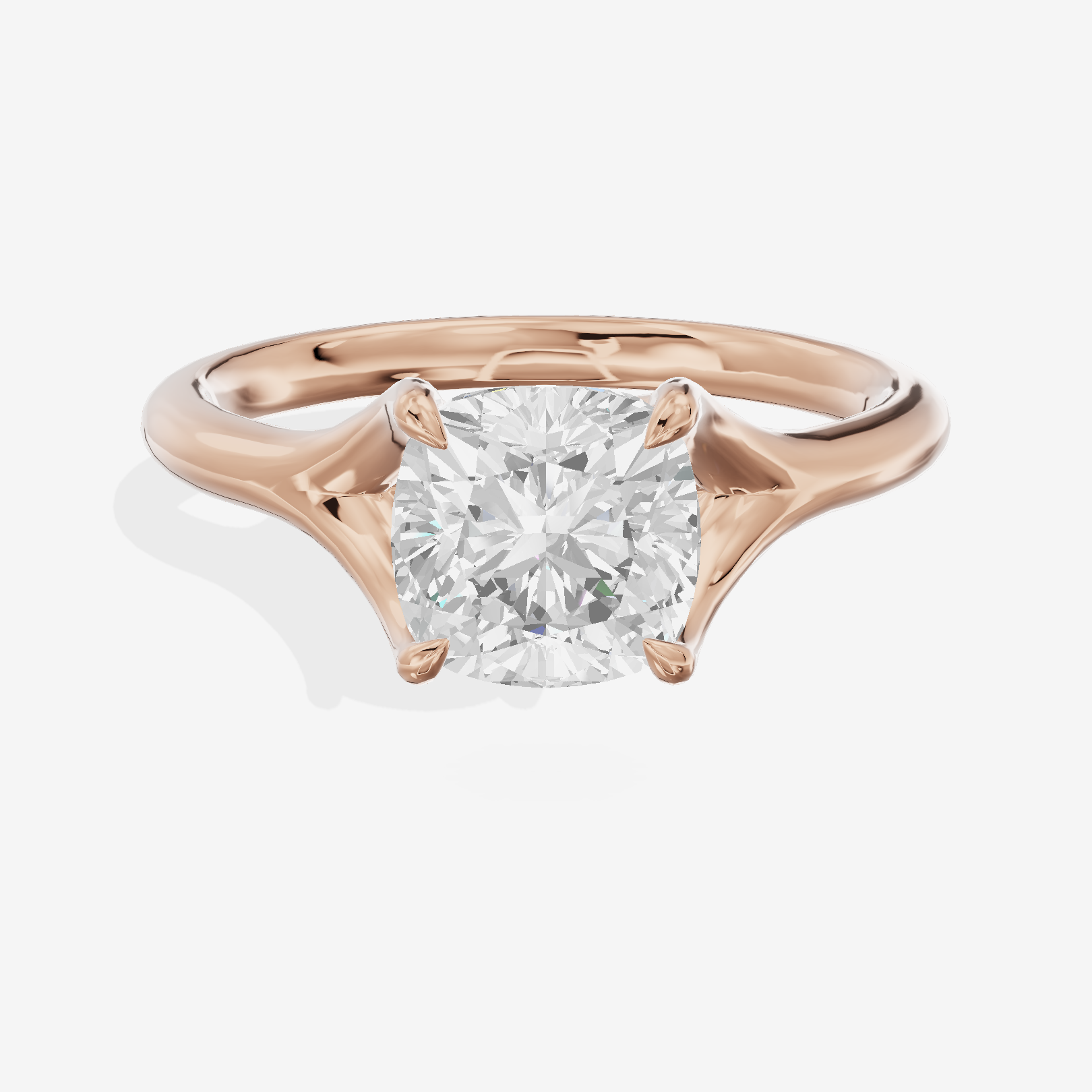 One of One Grand 3mm Cushion Solitaire Engagement Ring (1/3 ct. tw.) in 14K Rose Gold