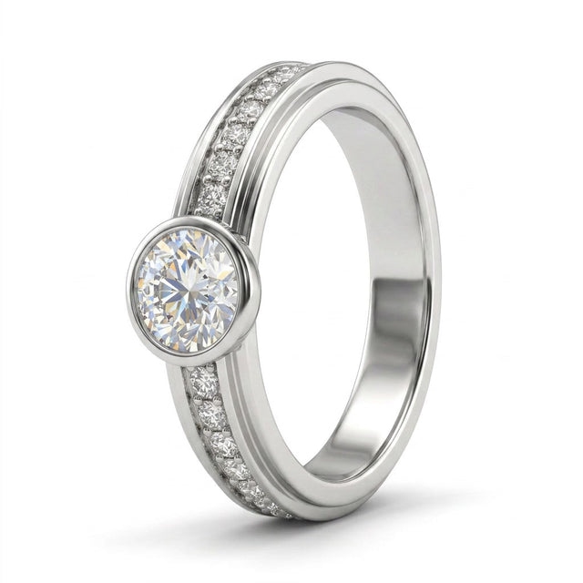 Low Profile Pavé Round Wedding Band (1/2 ct. tw.) in 18K White Gold
