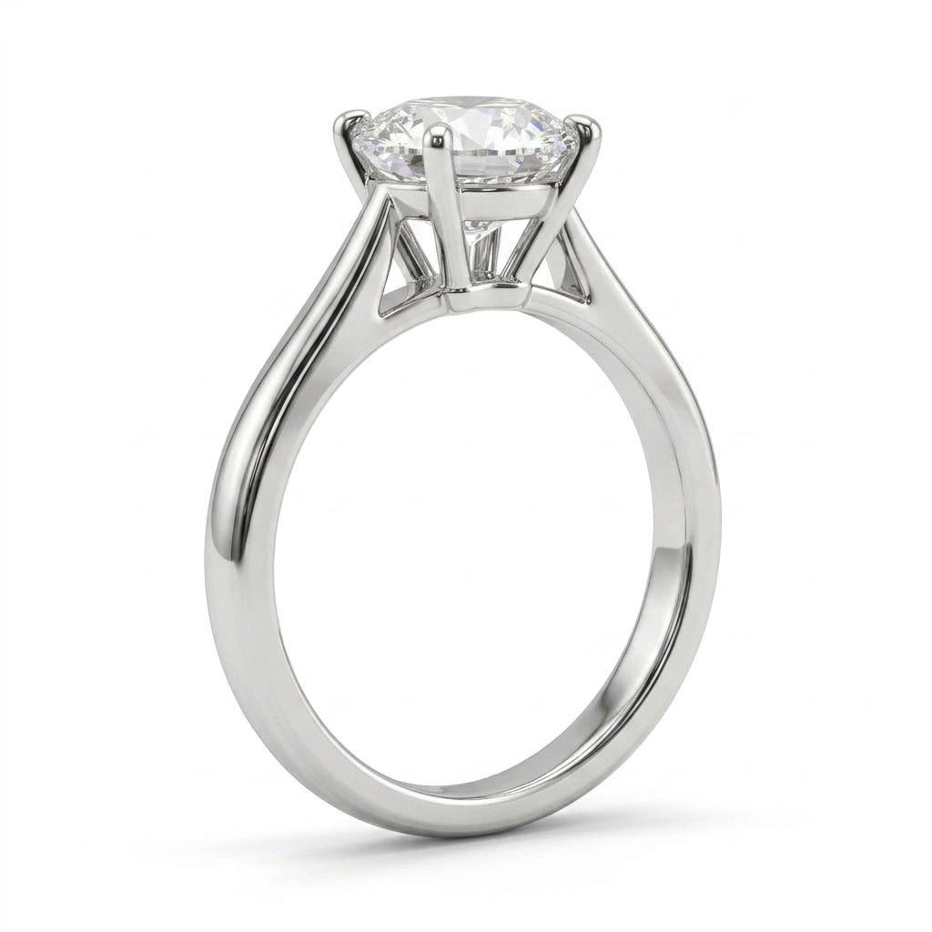 Solitaire Round Engagement Ring (1.5 ct.) in Platinum