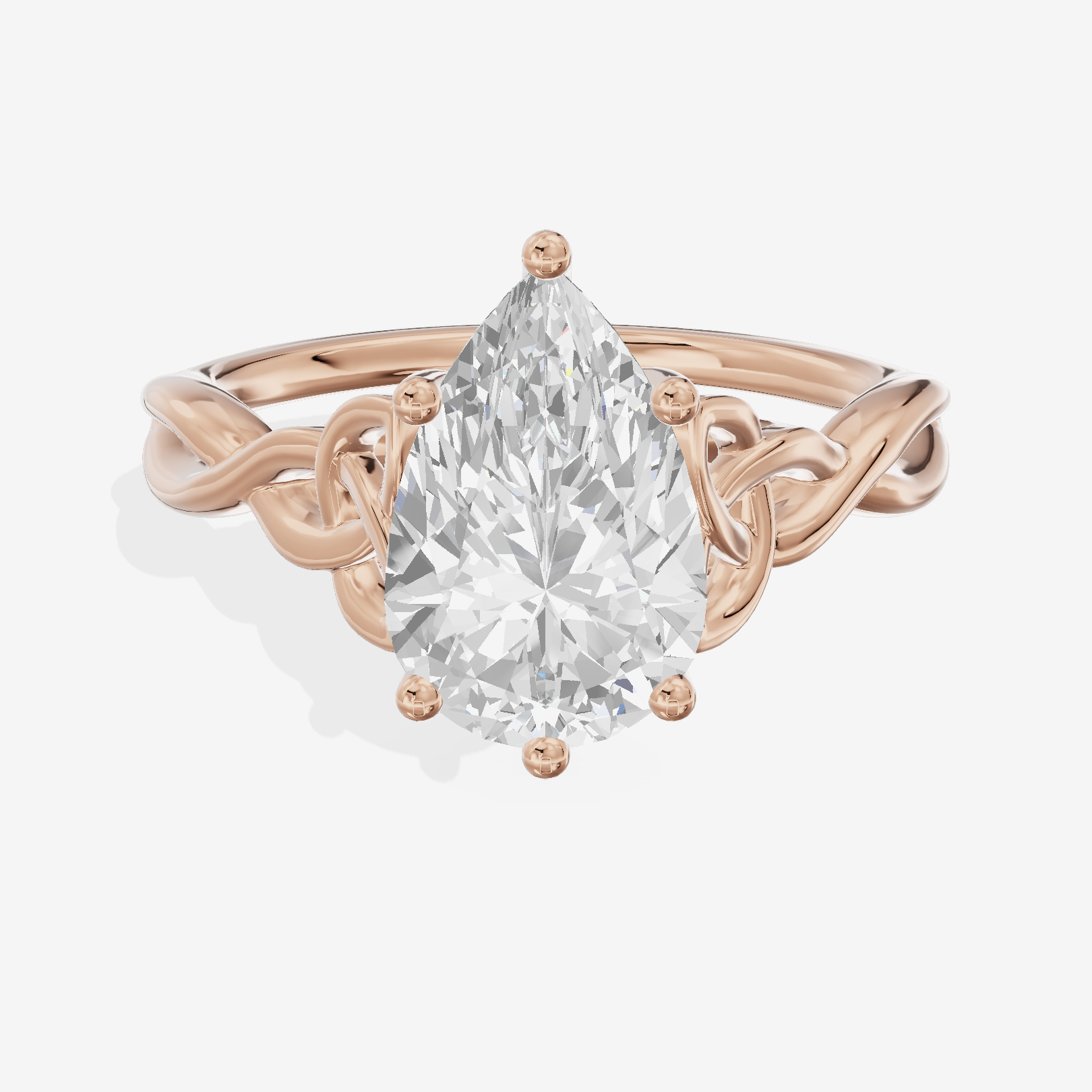 Modern Vowsae 2.5mm Pear Solitaire Engagement Ring in 14K Rose Gold