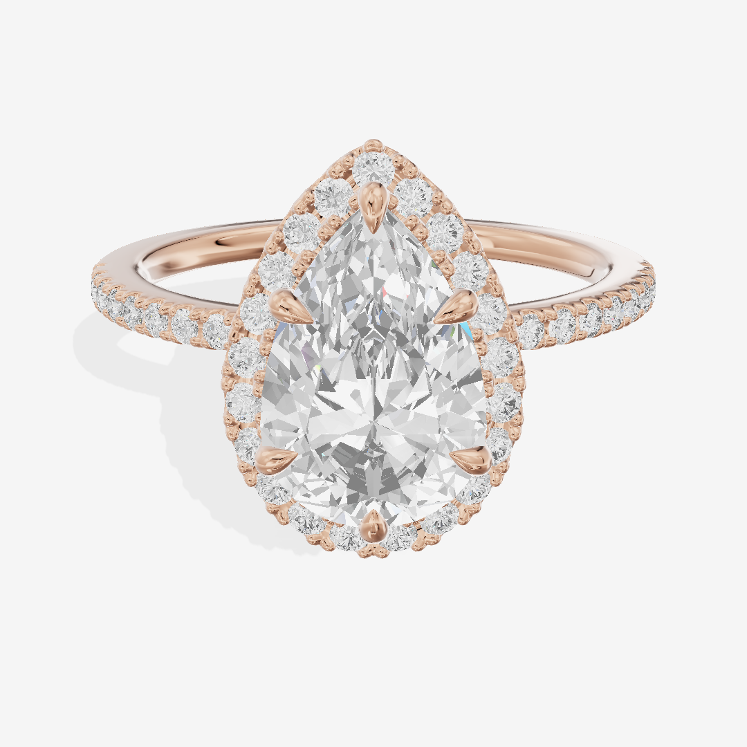 Vintage Adorae Pear Hidden Halo Engagement Ring (2/5 ct. tw.) in 14K Rose Gold