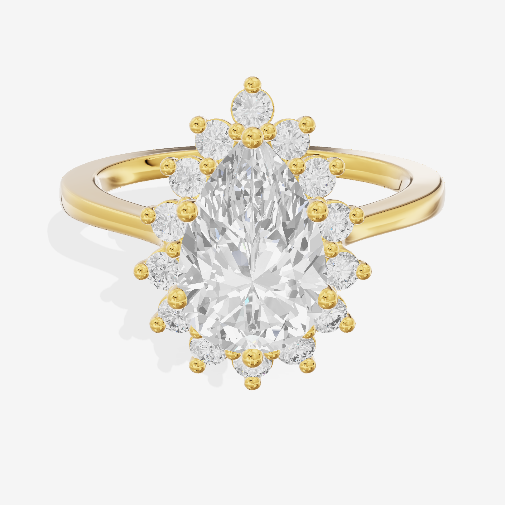 Liviana Halo Pear Engagement Ring (1/4 ct. tw.) in 14K Yellow Gold