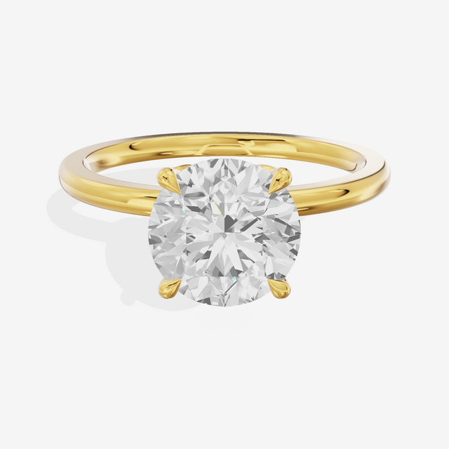 Whispered Vowsae Round Engagement Ring with Side Stones (1/15 ct. tw.) in 18K Yellow Gold