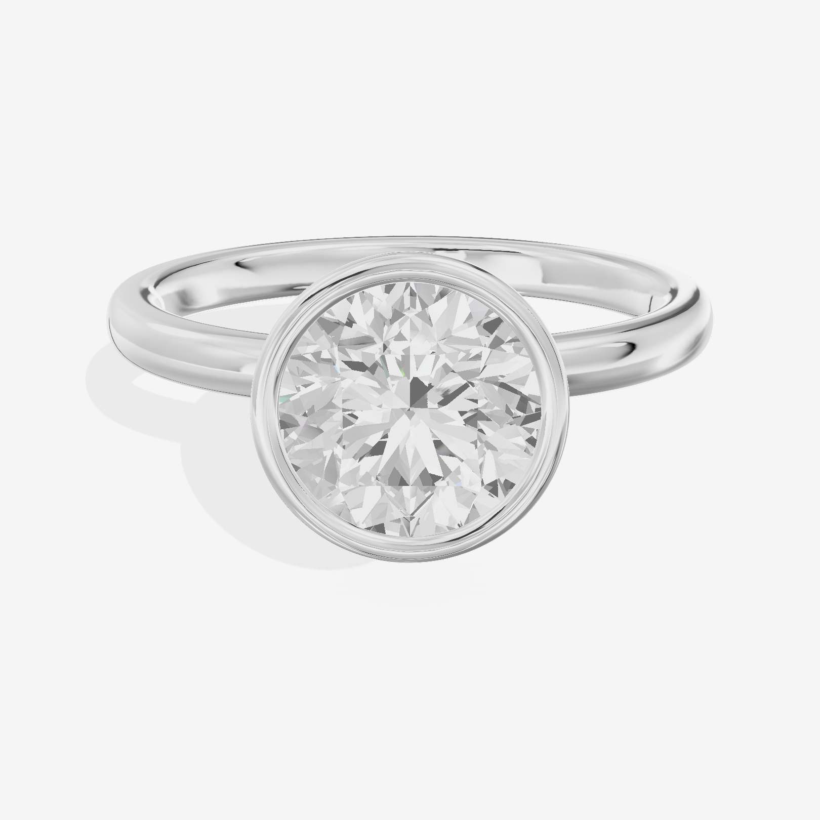 Trellise Bezel 2mm Round Solitaire Engagement Ring in Platinum