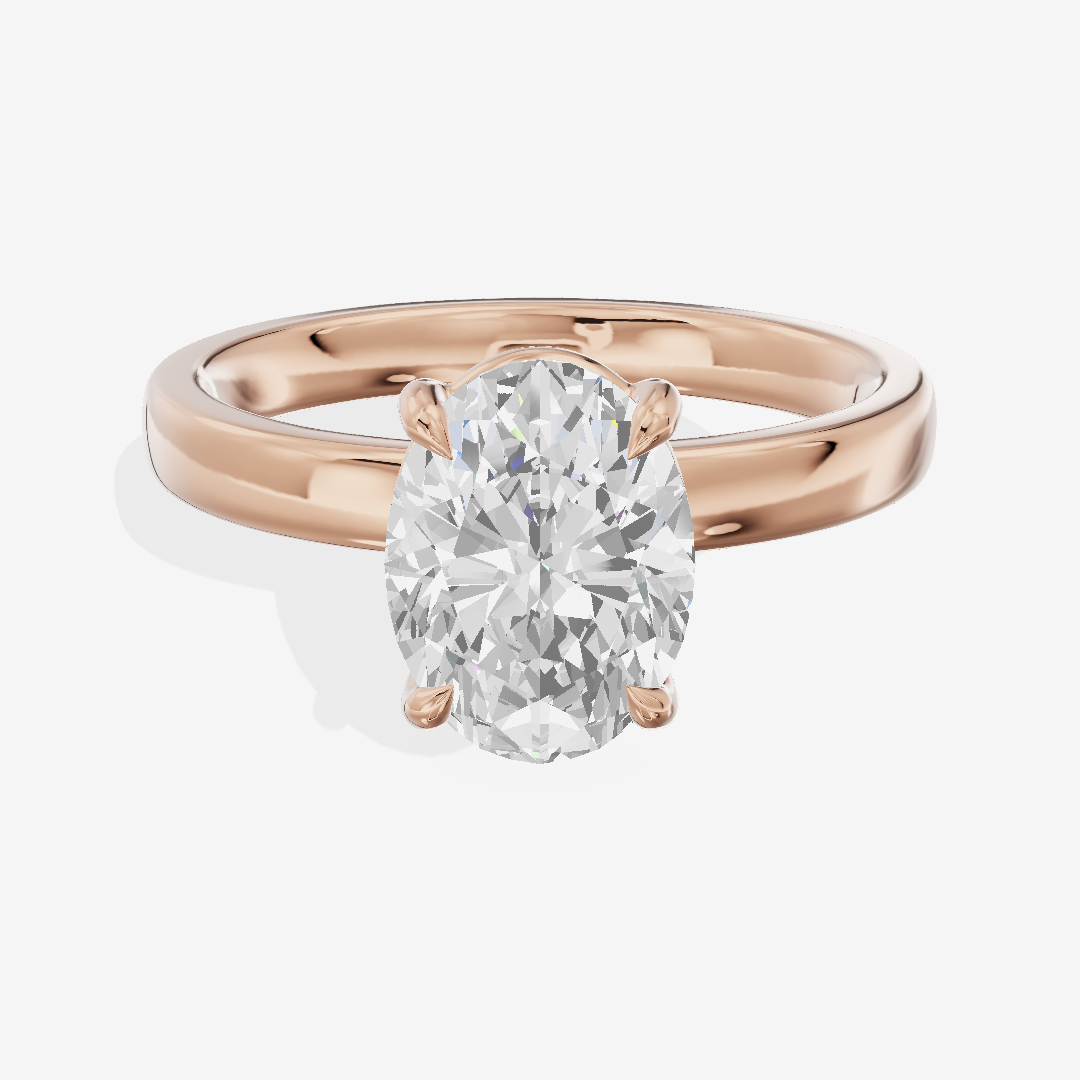 Tender Eversince 2.5mm Oval Solitaire Engagement Ring in 18K Rose Gold