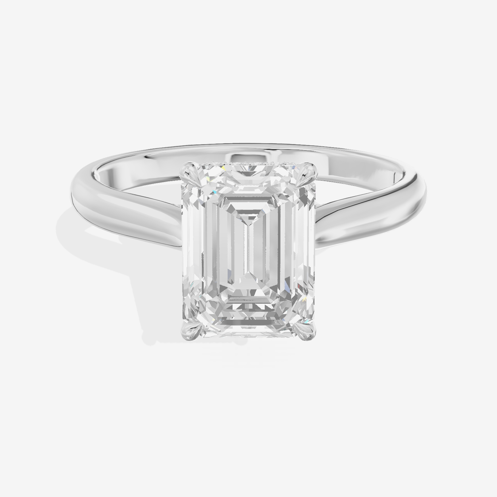 Grand Heartline Emerald Engagement Ring with Side Stones (3/4 ct. tw.) in Platinum