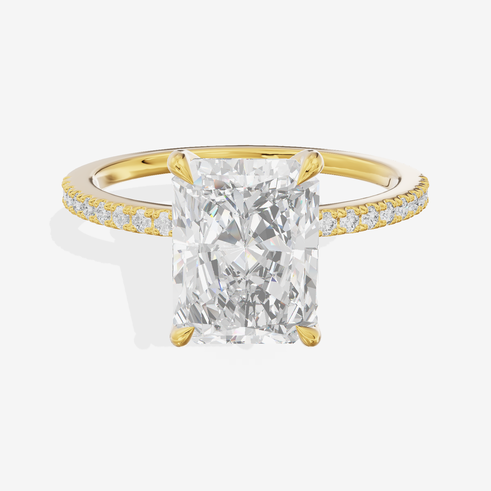 Lateria Hidden Halo Radiant Engagement Ring (1/5 ct. tw.) in 18K Yellow Gold
